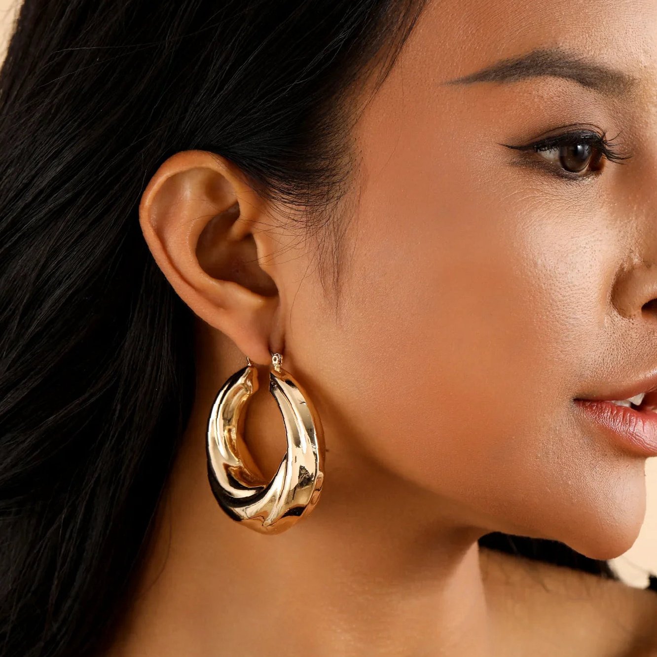 Round Twisted Hoop Earrings | Custom Premium Metal Alloy Earrings - Engravely - Image 2