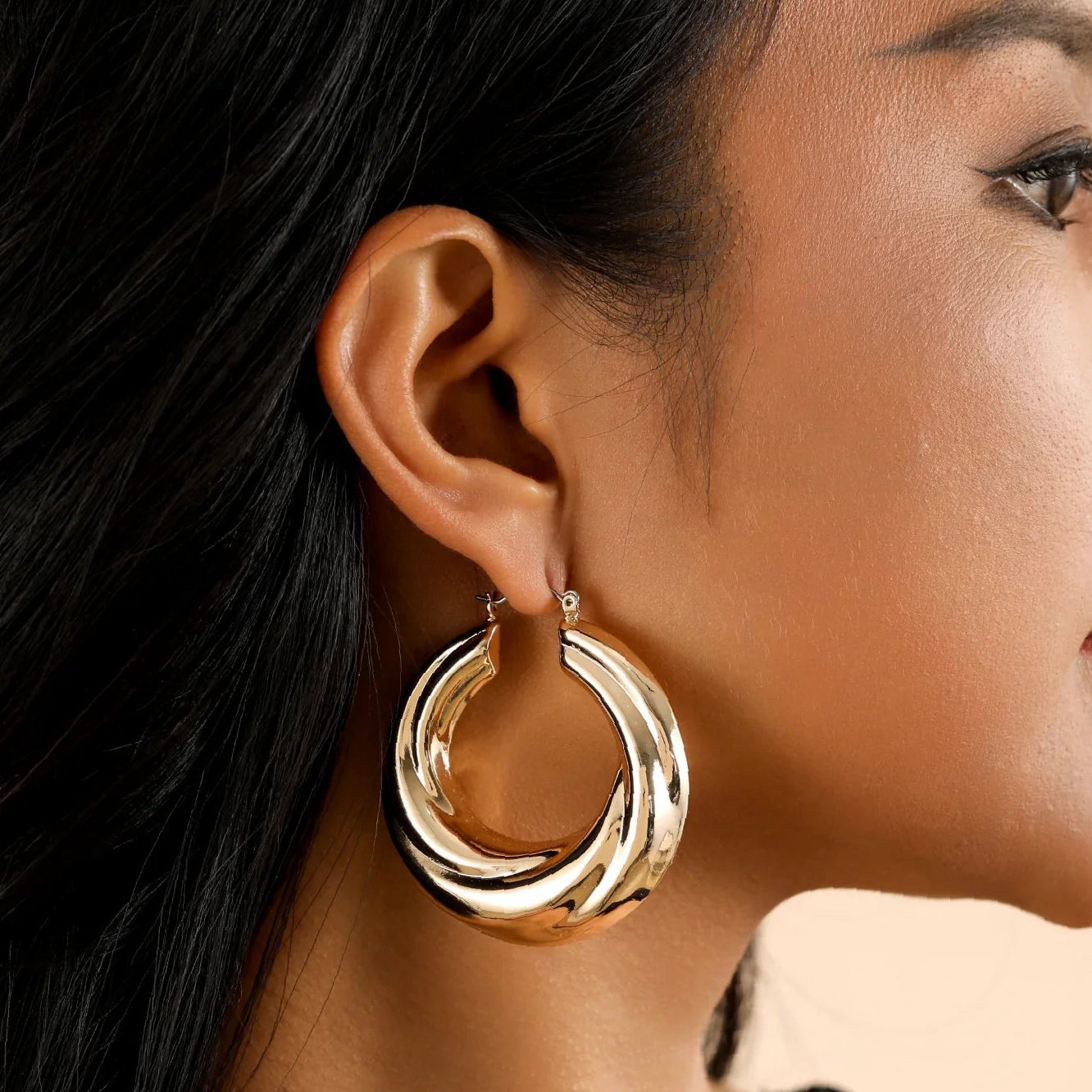 Round Twisted Hoop Earrings | Custom Premium Metal Alloy Earrings - Engravely - Image 5