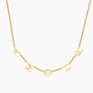 Eng ravely Sideways Initials Necklace