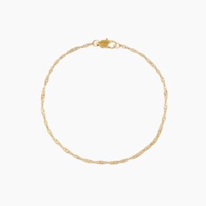 Singapore Chain Anklet | Custom Premium Metal Alloy Name Necklace - Engravely