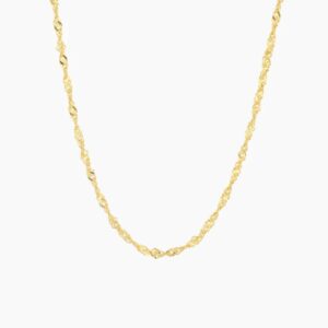 Singapore Chain Necklace - 2mm | Custom Premium Metal Alloy Name Necklace - Engravely