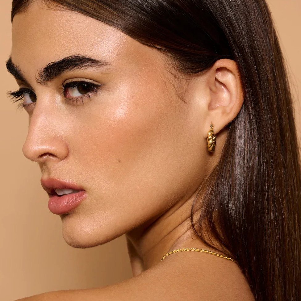 Twist Hoop Earrings | Custom Premium Metal Alloy Earrings - Engravely - Image 3