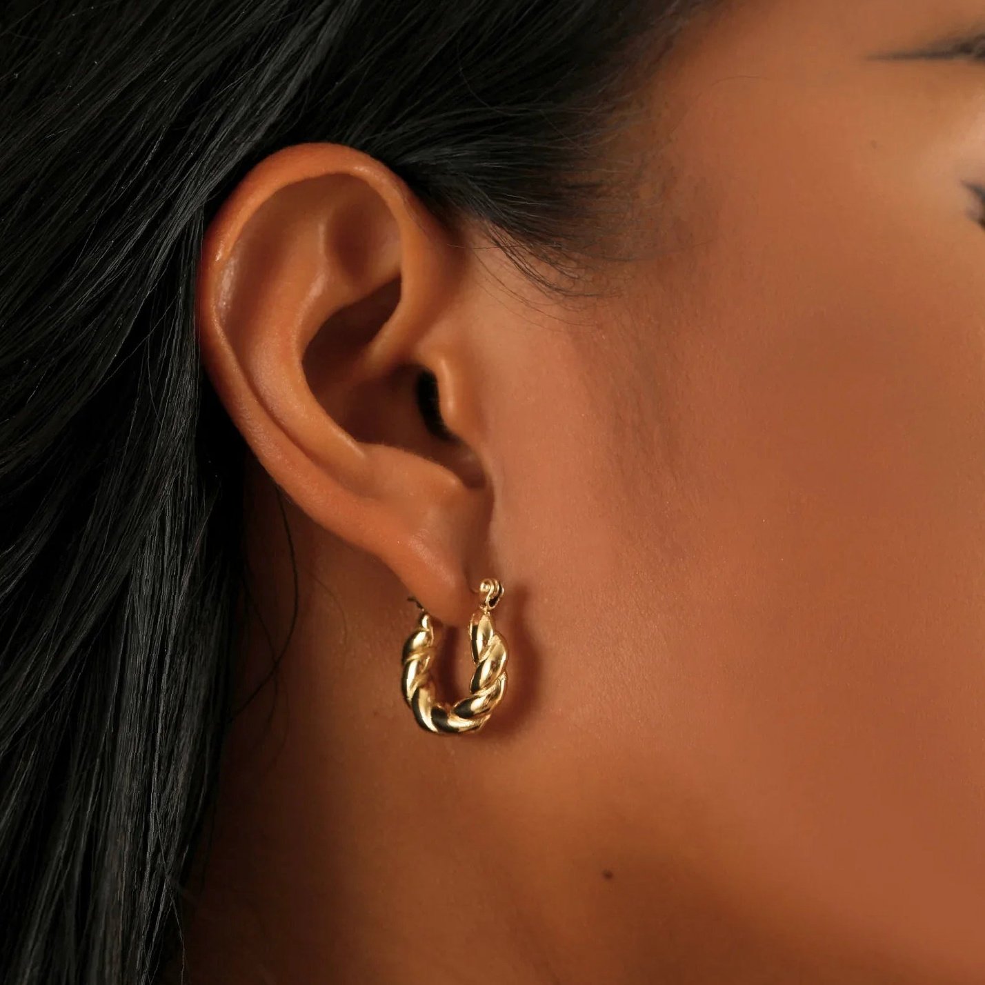 Twist Hoop Earrings | Custom Premium Metal Alloy Earrings - Engravely - Image 4