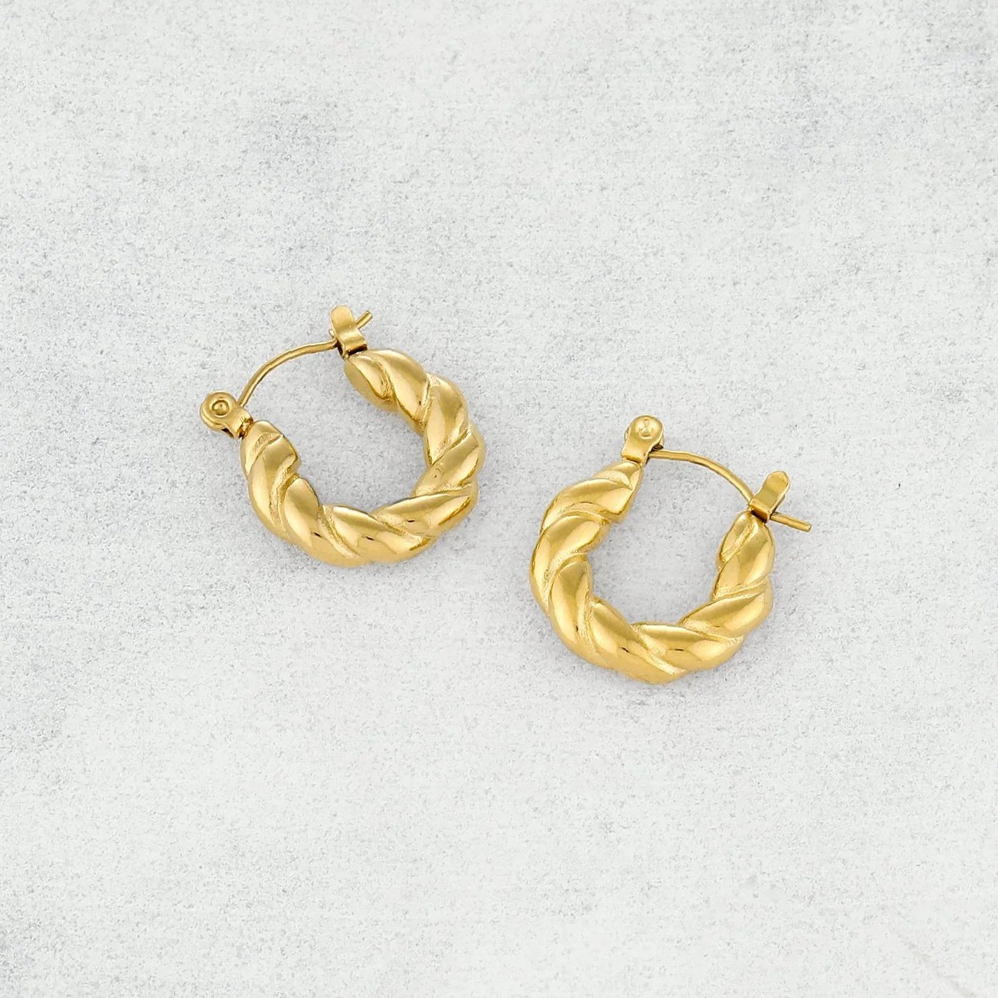 Twist Hoop Earrings | Custom Premium Metal Alloy Earrings - Engravely - Image 5