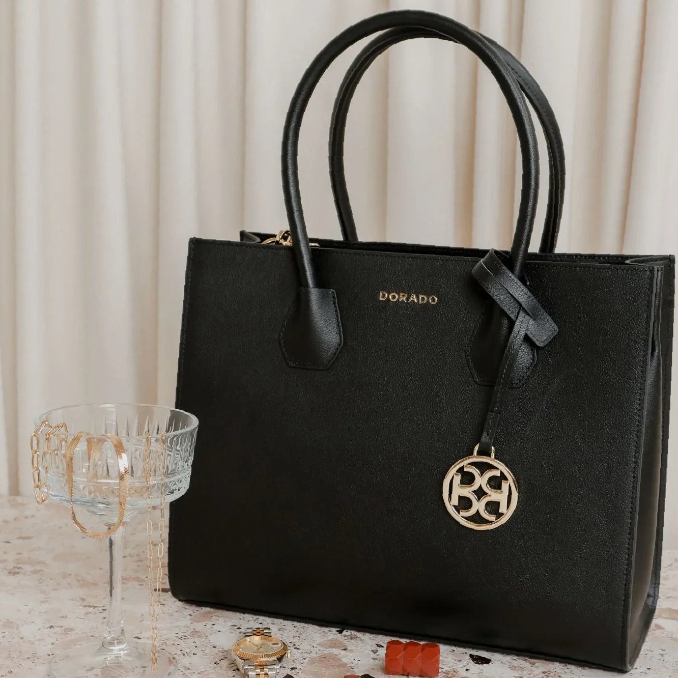 Vastella Tote Bag - Black | Engravely Custom Premium Metal Alloy Jewelry - Image 2