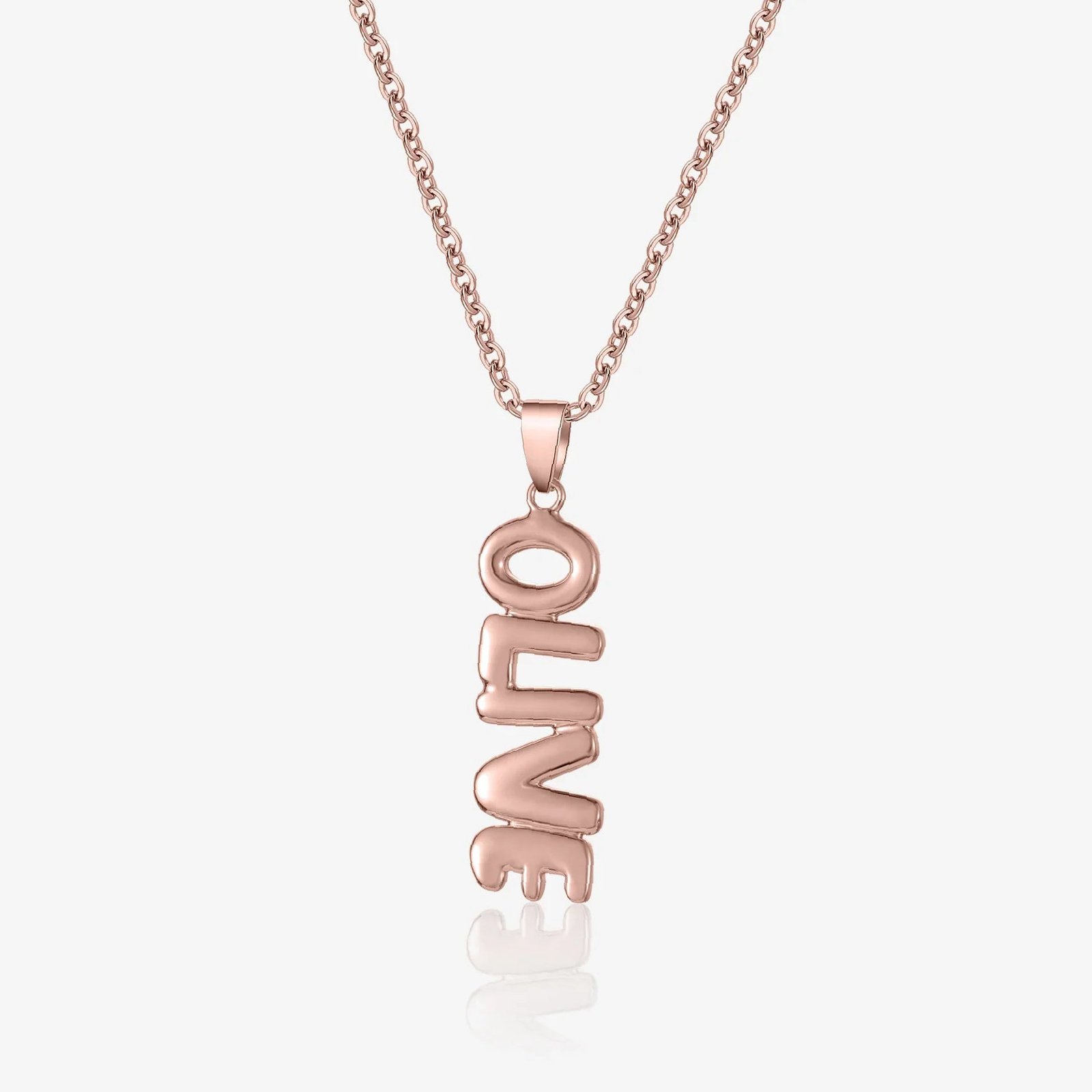 Vertical Bubble Name Necklace | Custom Premium Metal Alloy Name Necklace - Engravely - Image 5