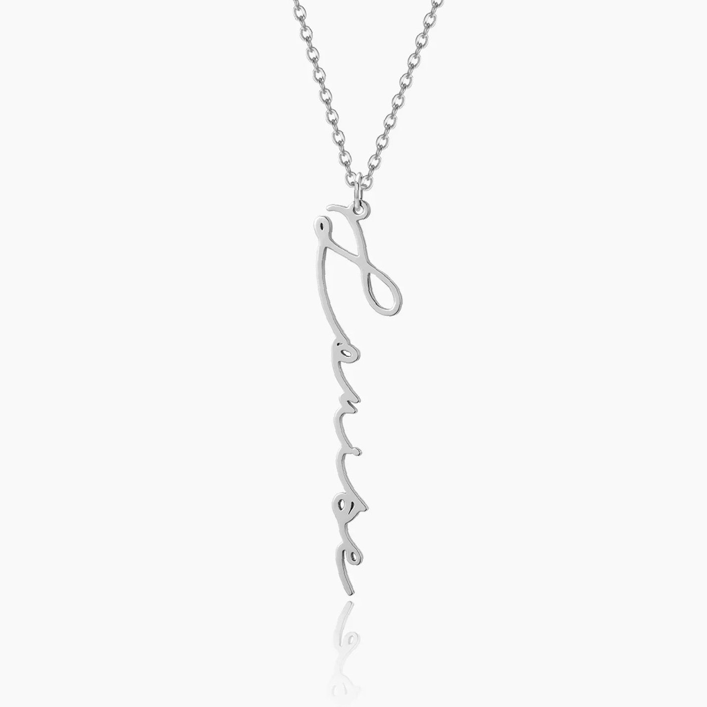 Vertical Script Name Necklace | Custom Premium Metal Alloy Name Necklace - Engravely - Image 4