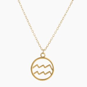Eng ravely Zodiac Sign Pendant Necklace