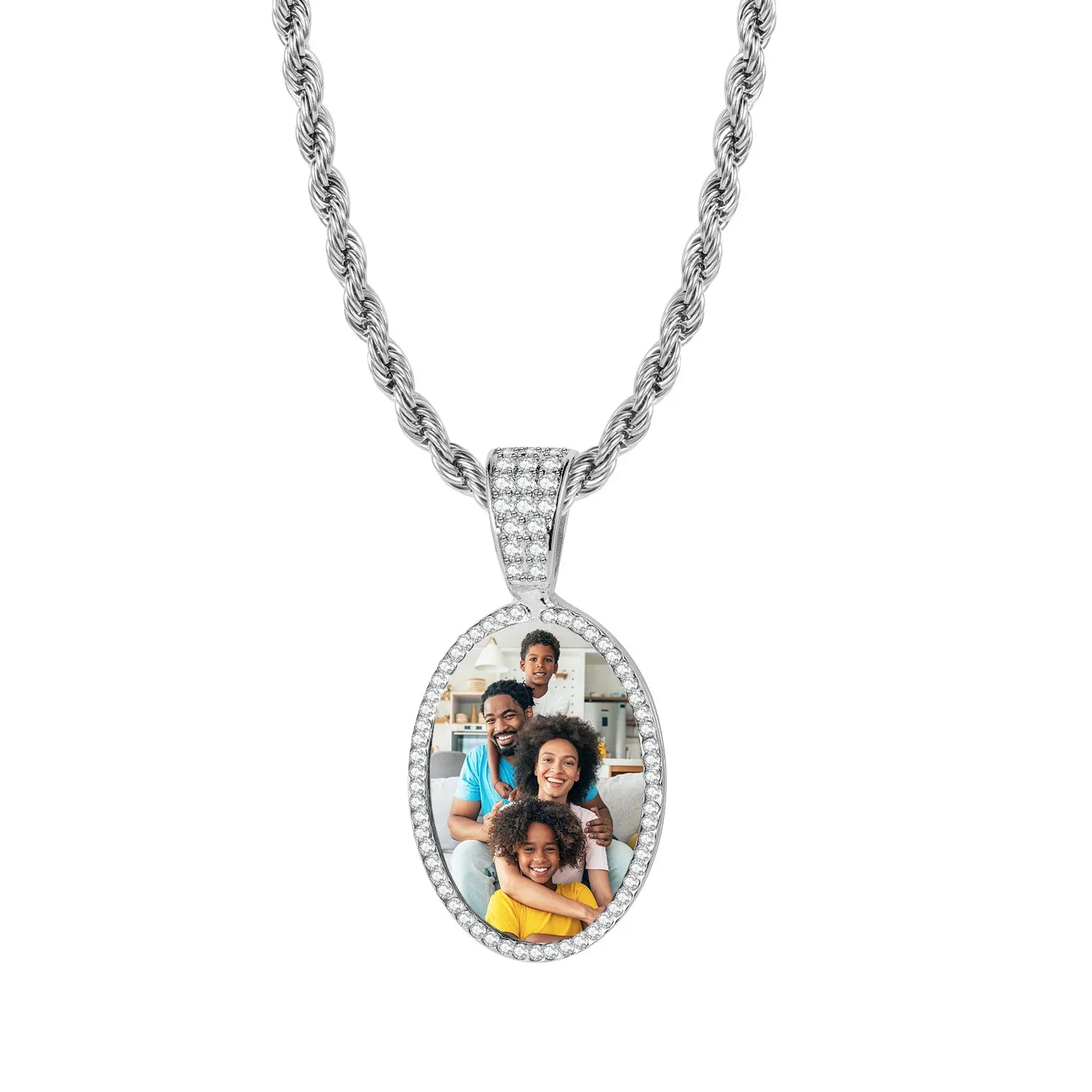 Iced Photo Pendant W Rope Chain - Image 13