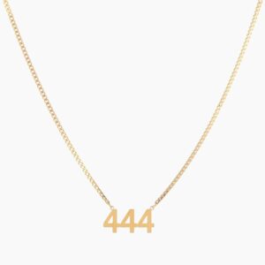 Angel Number Necklace W Cuban Chain