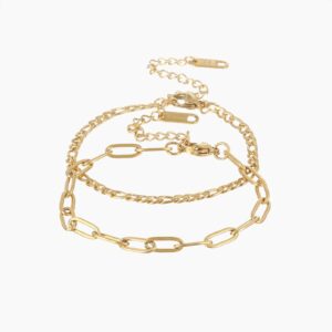 Paperclip Figaro Bracelet Set 1