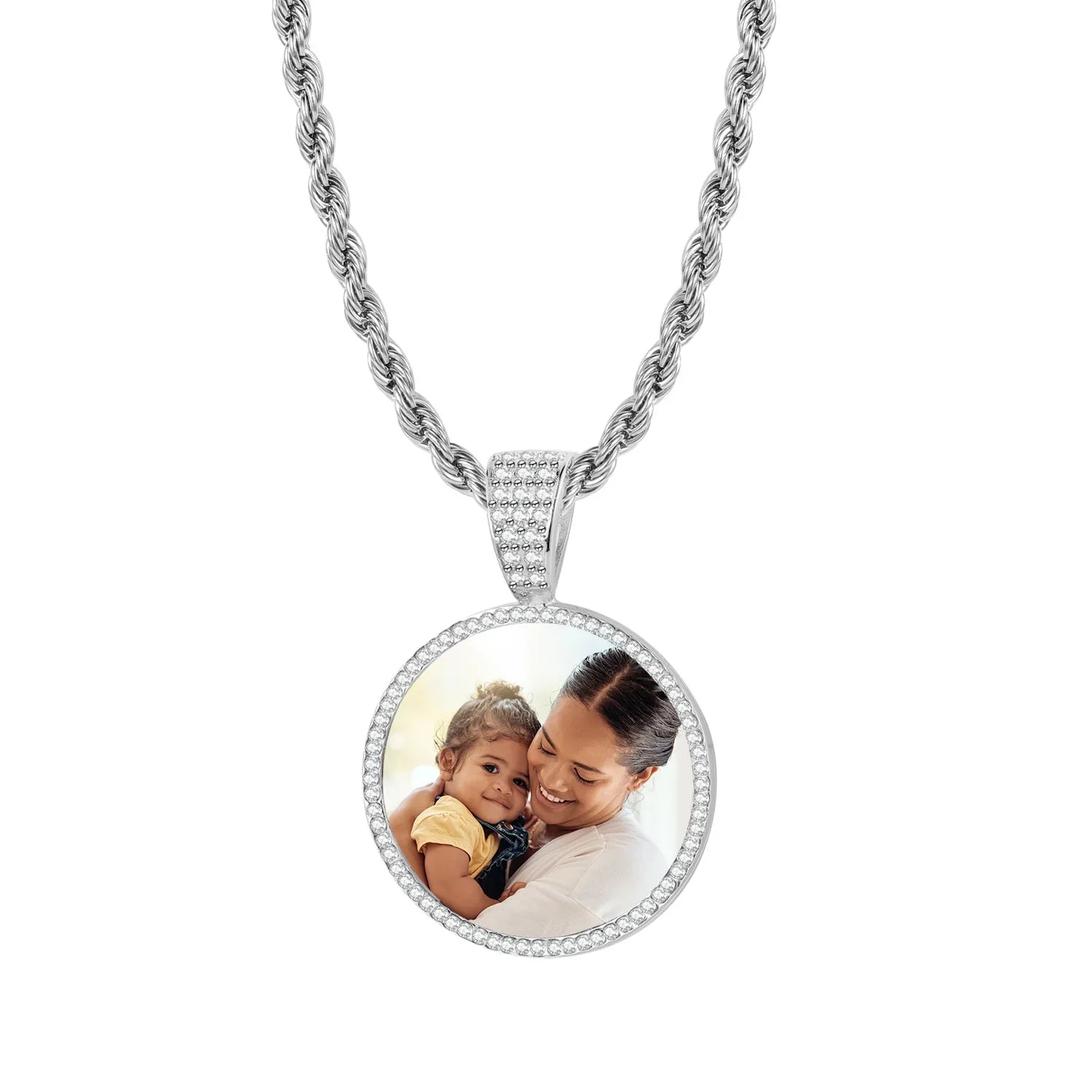 Iced Photo Pendant W Rope Chain - Image 8