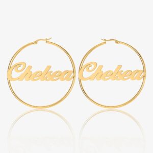 Classic Name Hoop Earrings