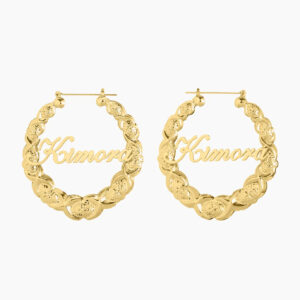 Xo Bamboo Name Hoop Earrings
