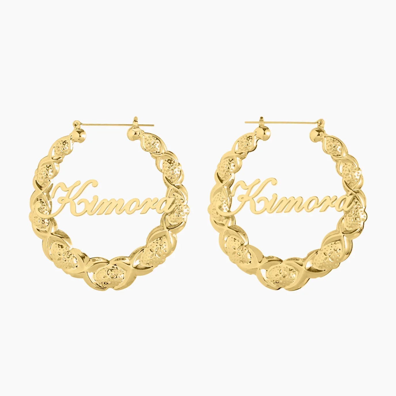 Xo Bamboo Name Hoop Earrings