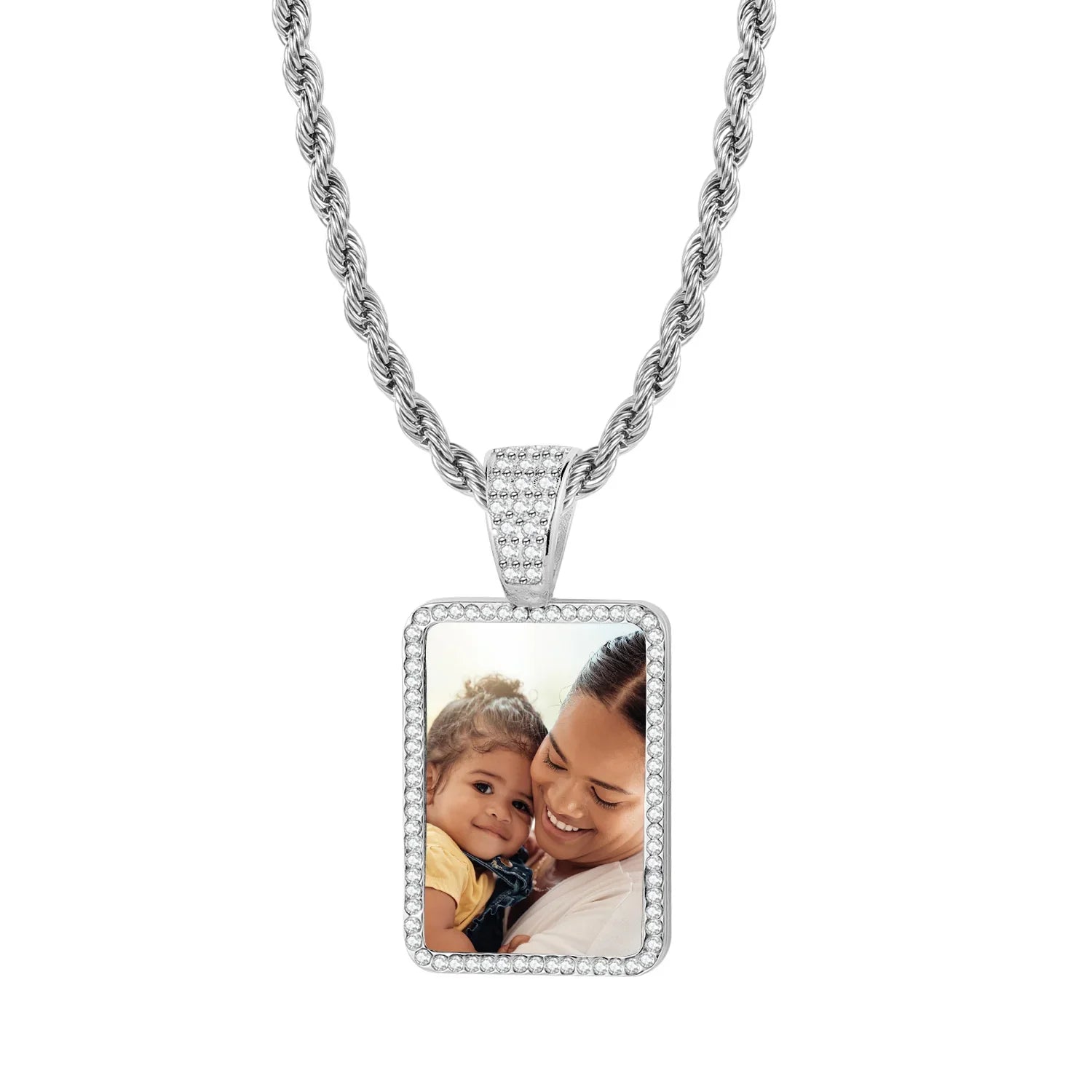 Iced Photo Pendant W Rope Chain - Image 7