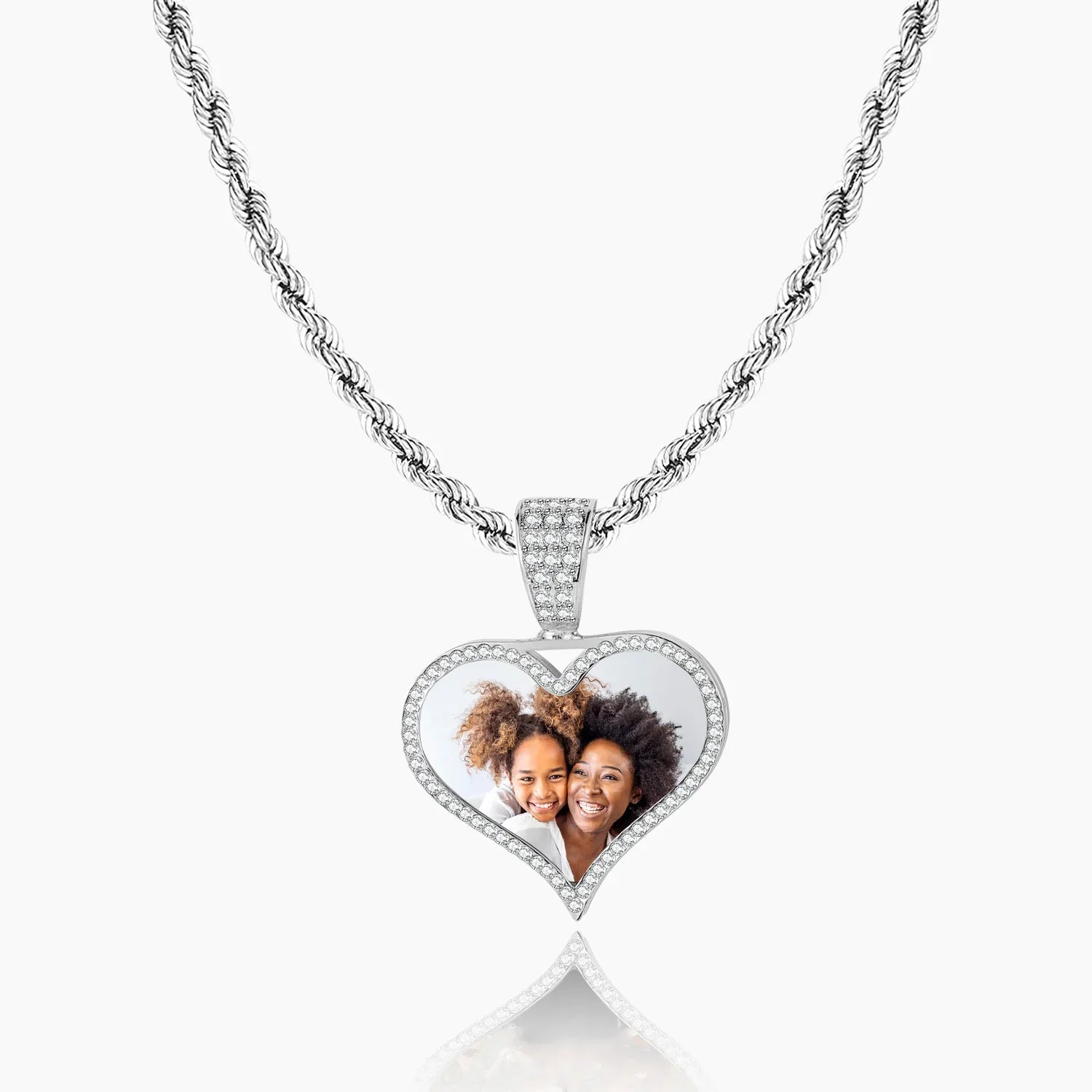 Iced Photo Pendant W Rope Chain - Image 4