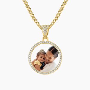 Iced Circle Photo Pendan
