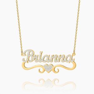 Kids Iced Heart Name Necklace