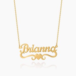Title Heart Name Necklace