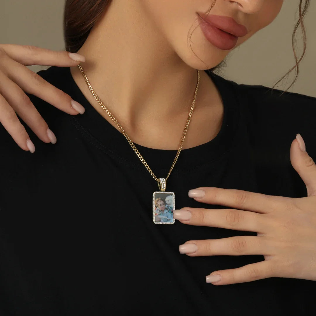 Iced Photo Pendant W Cuban Chain - Image 3